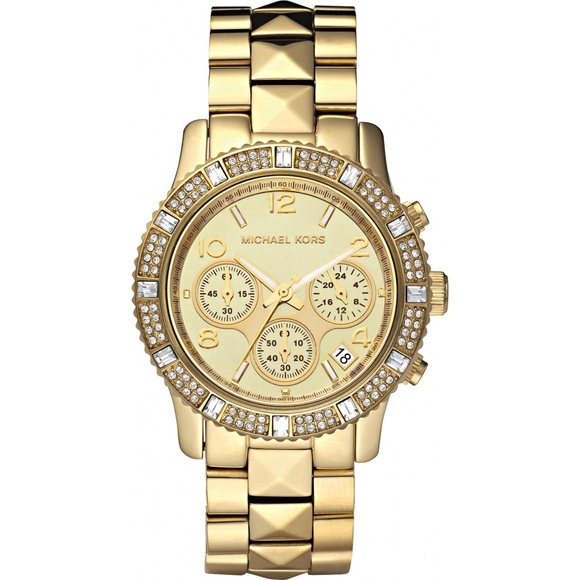 Michael Kors Pyramid Stud Gold Glitz Watch - Picture 2 of 15